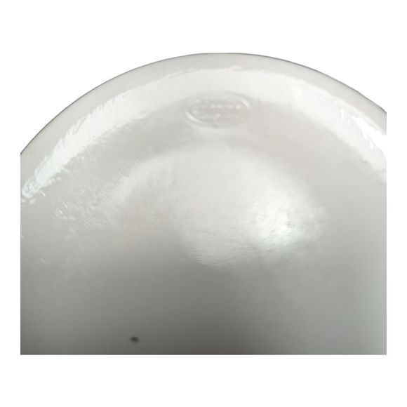 Vintage Fenton 80s White Milk Glass Hobnail Ruffled Crimped Edge Vase Bowl 8.75” - Picture 6 of 8